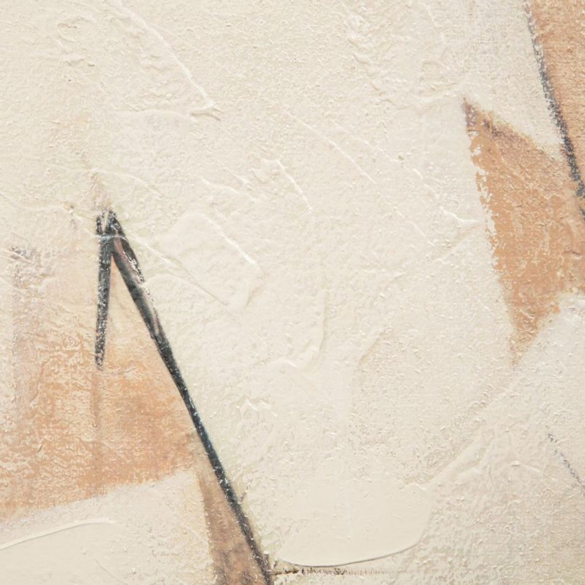 Close-up of hand-painted ivory and terracotta texture on Interwoven