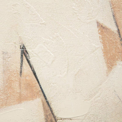 Close-up of hand-painted ivory and terracotta texture on Interwoven