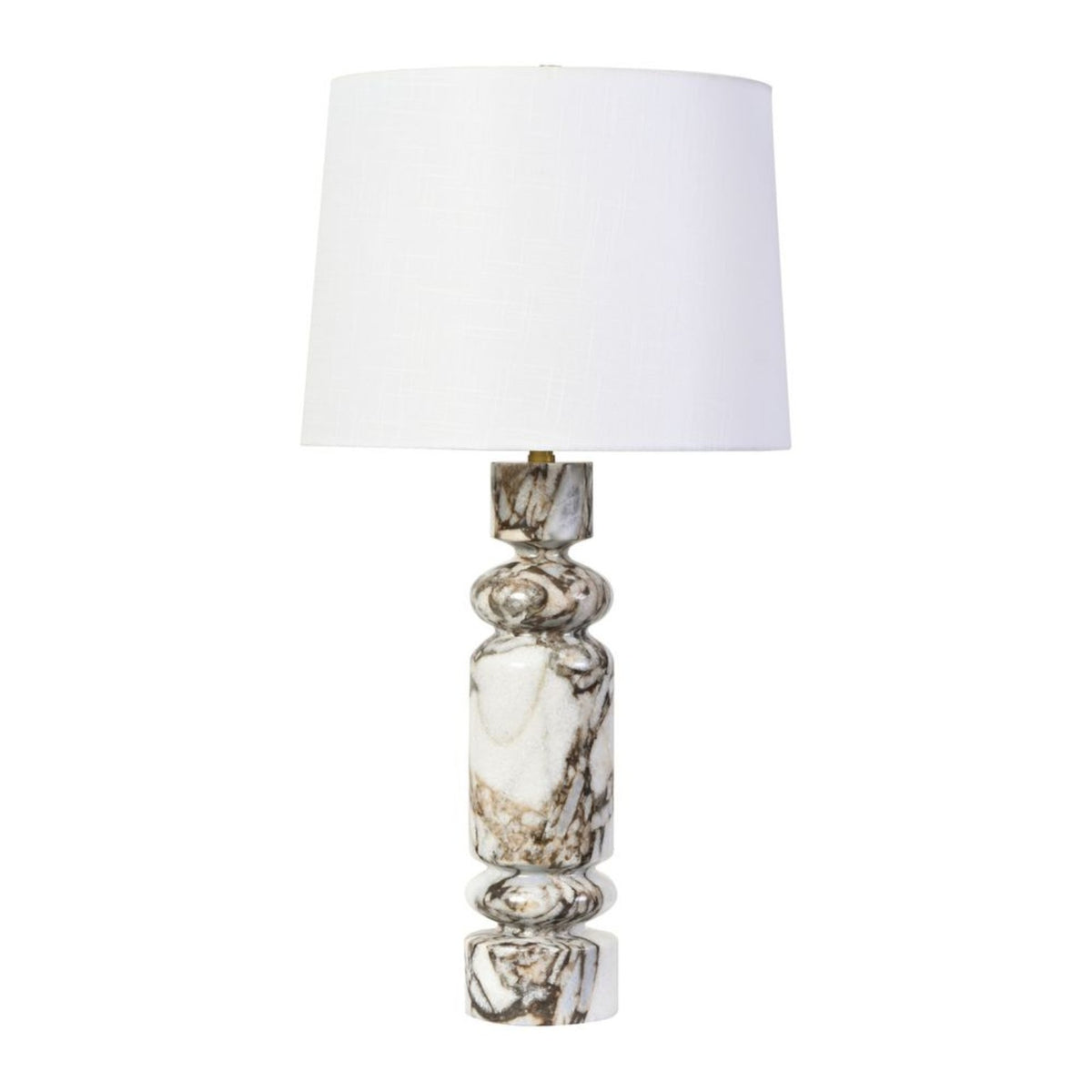 Kora sculptural marble table lamp with white shade