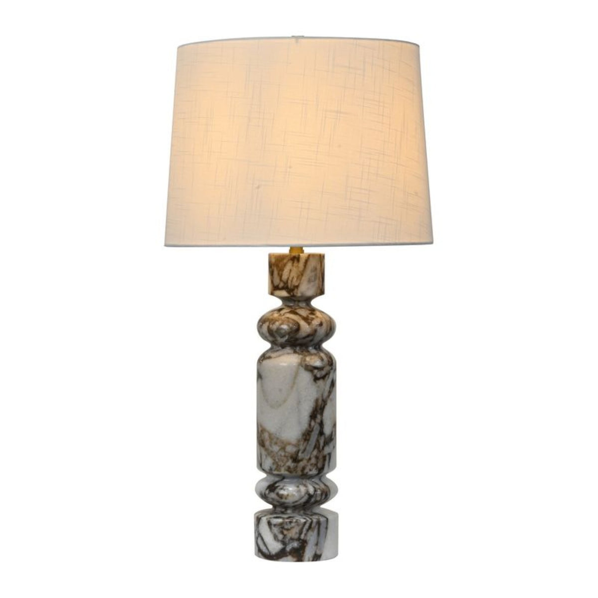Kora marble table lamp showing natural stone variation