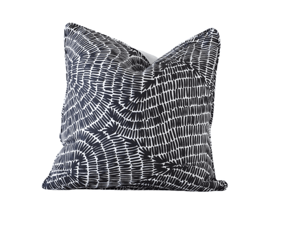 Maze | Self-Piped Linen Cushion Charcoal - Mirra Interiors