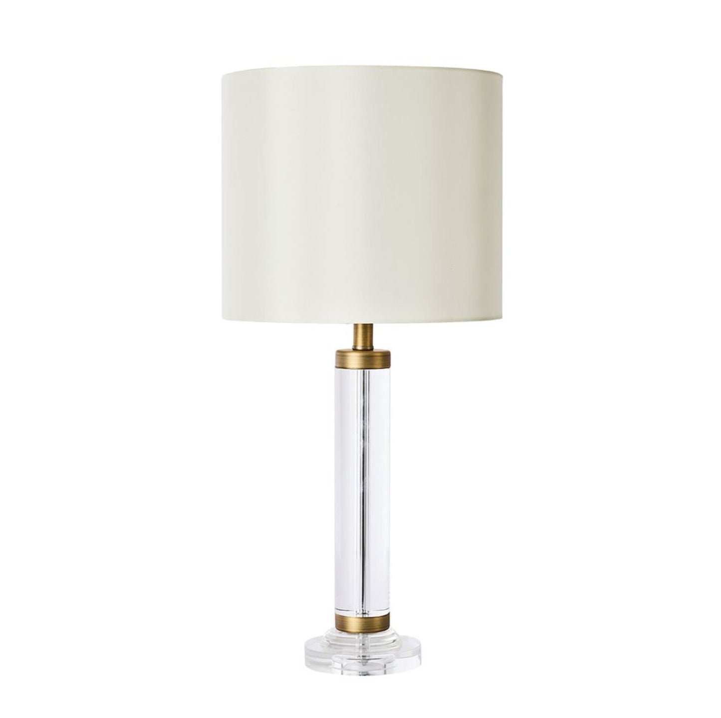 Miles Crystal Table Lamp with ivory shade and crystal base