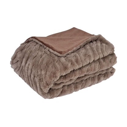 Folded mink brown textured blanket on a white background | Mirra Interiors