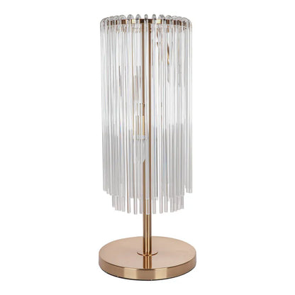 Zella | Glass Rod Table Lamp - Brass