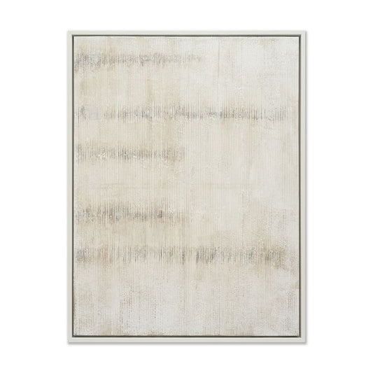 Abstract art piece with a neutral color palette on a white background