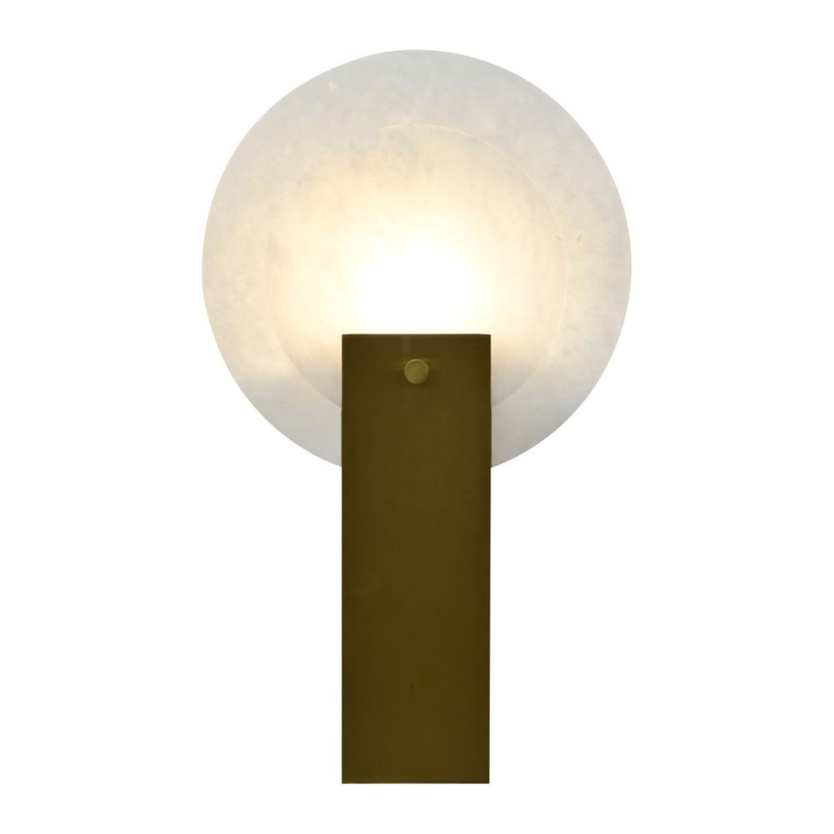 Oria alabaster table lamp illuminated