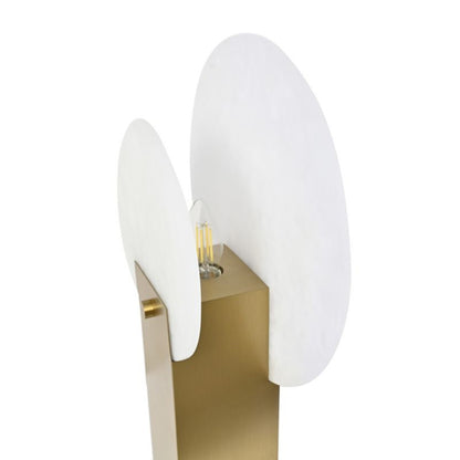 Oria table lamp side view showing alabaster discs and E14 fitting