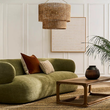 Noosa | Round Woven Rattan Pendant - Natural