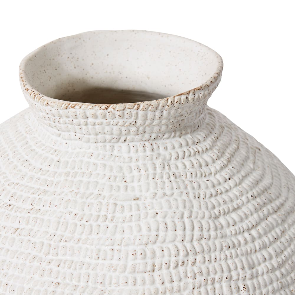 Alba | Textured Ceramic Vase - White