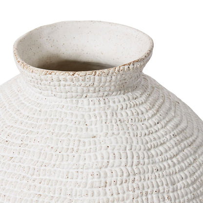 Alba | Textured Ceramic Vase - White