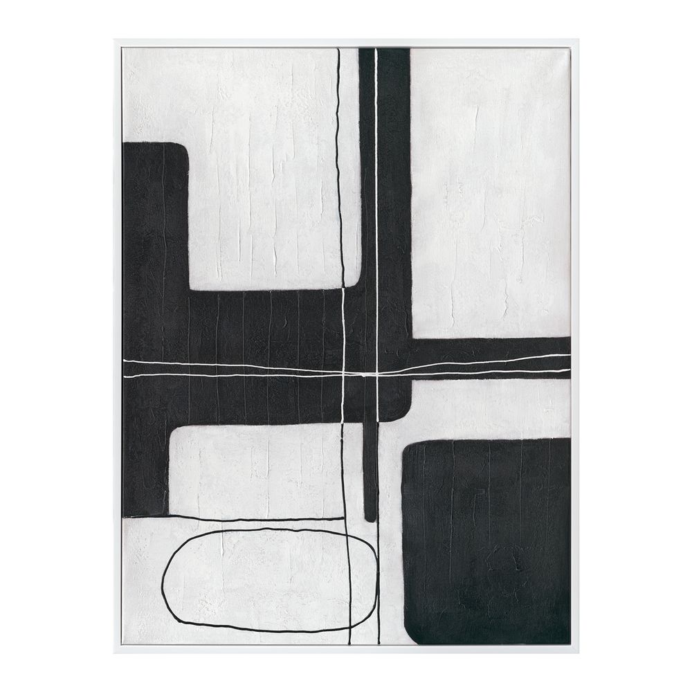 Noir Form Series I | Canvas Painting - White Frame