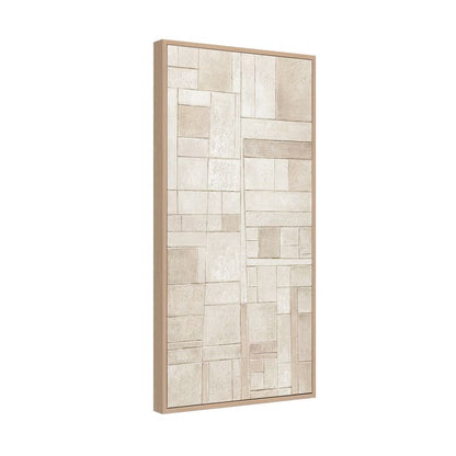 Fragments I | Framed Canvas Painting - Natural Frame