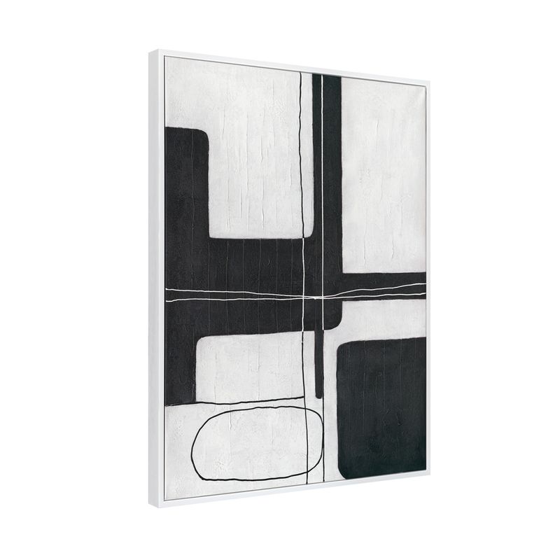 Noir Form Series I | Canvas Painting - White Frame
