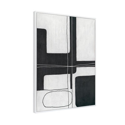 Noir Form Series I | Canvas Painting - White Frame