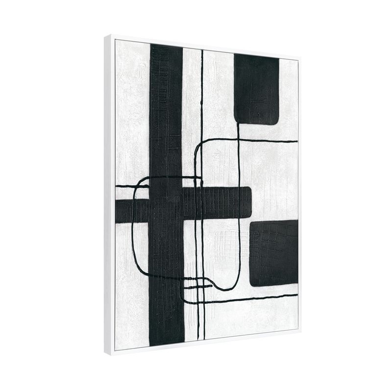 Noir Form Series II | Canvas Painting - White Frame