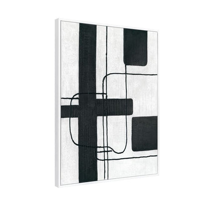 Noir Form Series II | Canvas Painting - White Frame