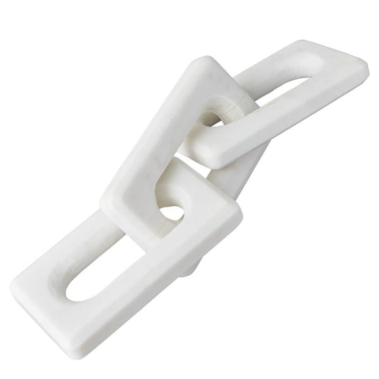 Aeris | Marble Chain Link Object - White