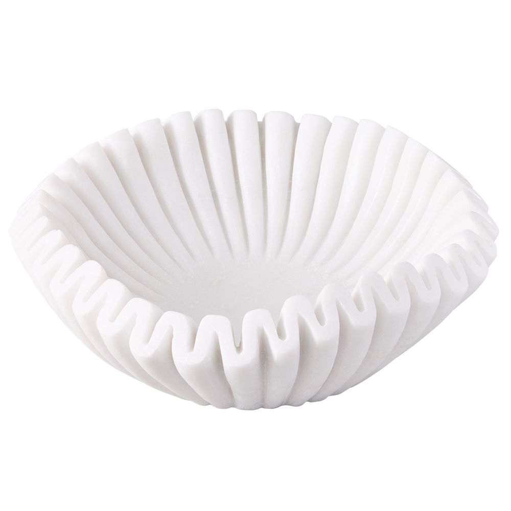 Lucent | Fluted Marble Bowl - White