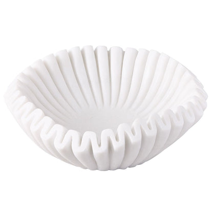 Lucent | Fluted Marble Bowl - White