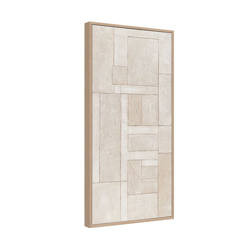 Fragments II | Framed Canvas Painting - Natural Frame