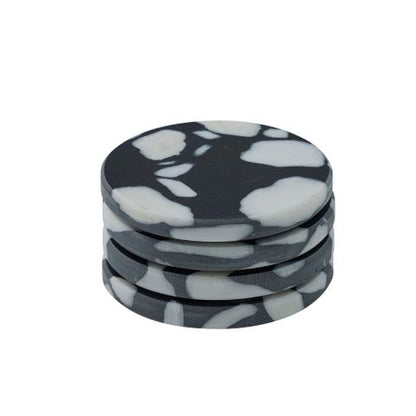Hide | Set of 4 Terrazzo Coasters - Black/White