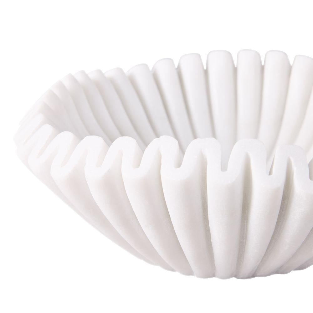 Lucent | Fluted Marble Bowl - White