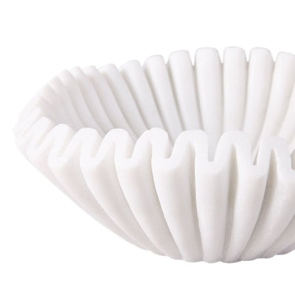 Lucent | Fluted Marble Bowl - White