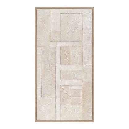 Fragments II | Framed Canvas Painting - Natural Frame