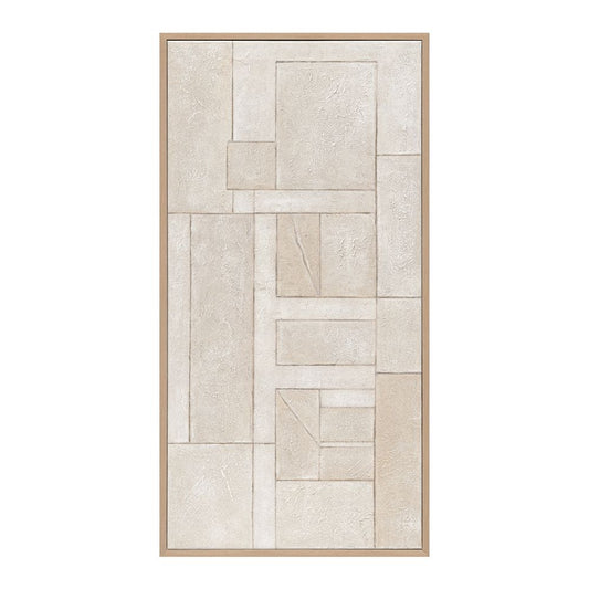 Fragments II | Framed Canvas Painting - Natural Frame