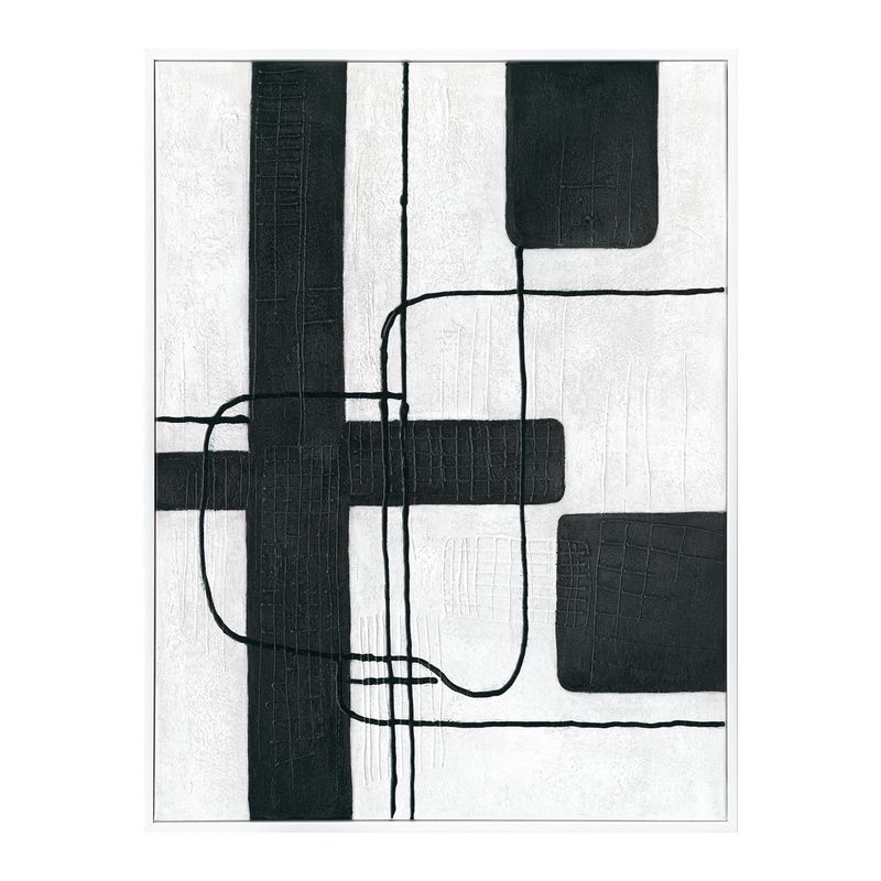 Noir Form Series II | Canvas Painting - White Frame
