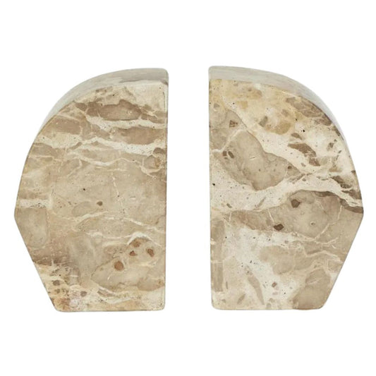 Bennet | Set of 2 Marble Bookends - Mocha
