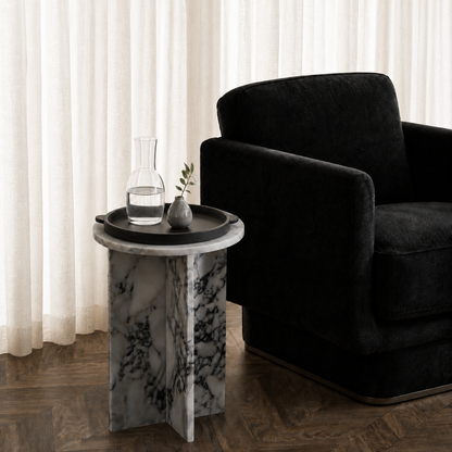 Amani | Sculptural Cement Tray - Black