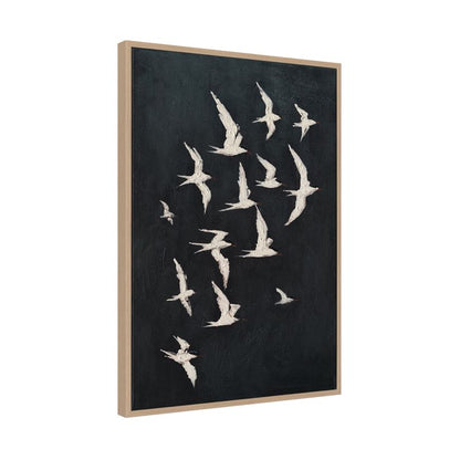 Midnight Ascent | Framed Canvas Painting - Natural Frame