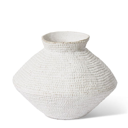 Alba | Textured Ceramic Vase - White