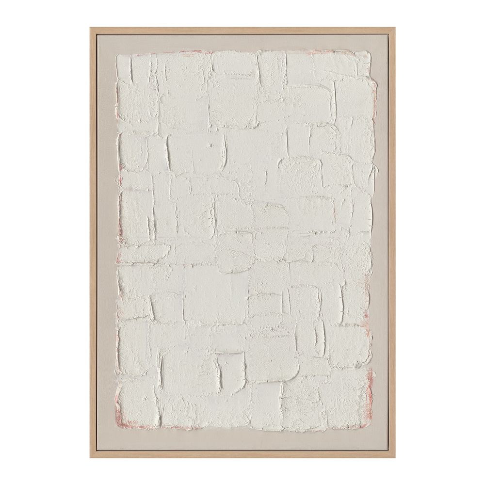Soft Relief | Framed Canvas Painting - Natural Frame