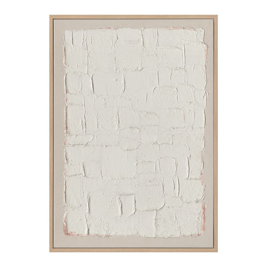 Soft Relief | Framed Canvas Painting - Natural Frame