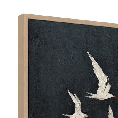 Midnight Ascent | Framed Canvas Painting - Natural Frame
