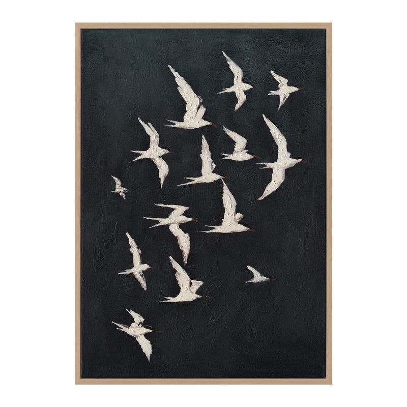 Midnight Ascent | Framed Canvas Painting - Natural Frame