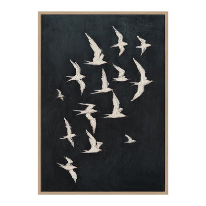 Midnight Ascent | Framed Canvas Painting - Natural Frame