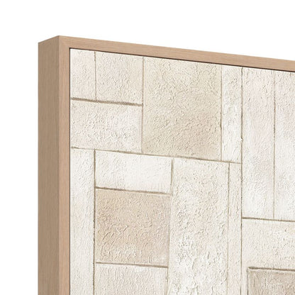 Fragments I | Framed Canvas Painting - Natural Frame