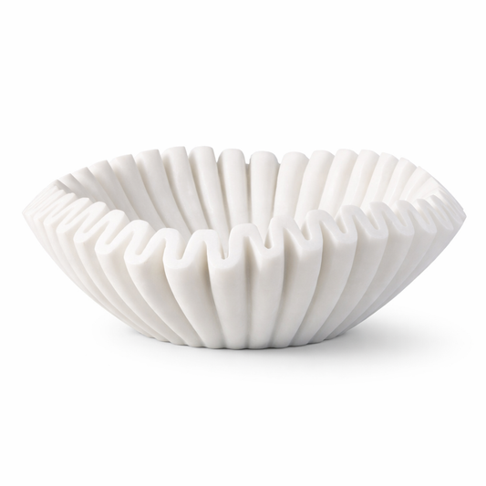 Lucent | Fluted Marble Bowl - White