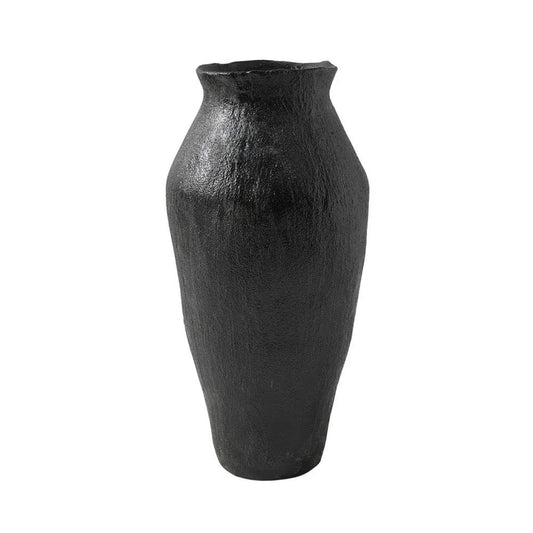 Textured black porcelain vase by Mirra Interiors, perfect for elegant home decor displays