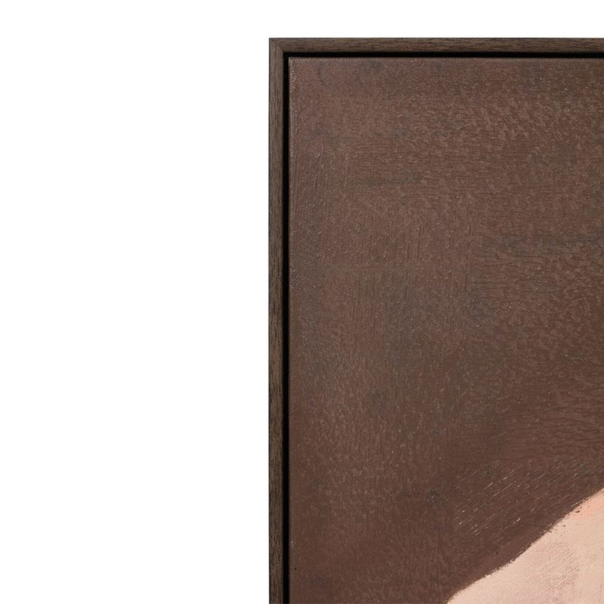 Close-up of walnut shadow box frame on The Shape of Us