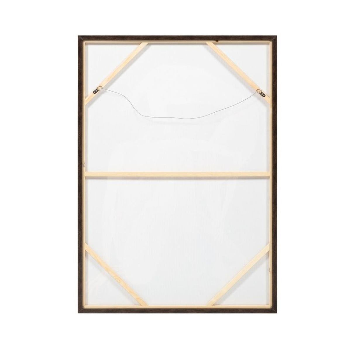 Back of The Shape of Us framed canvas showing hanging wire