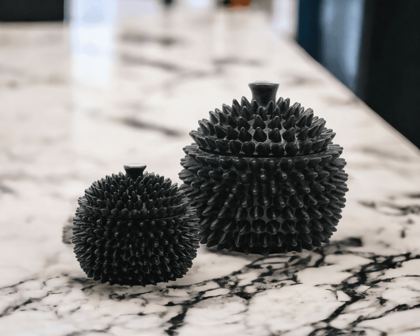 Urchin | Spike Trinket Box Black (Small) - Mirra Interiors
