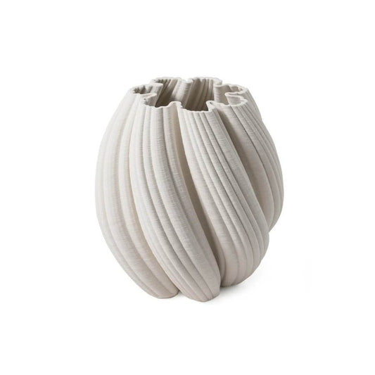 Giselle White Porcelain Twist Vase in Medium | Mirra Interiors